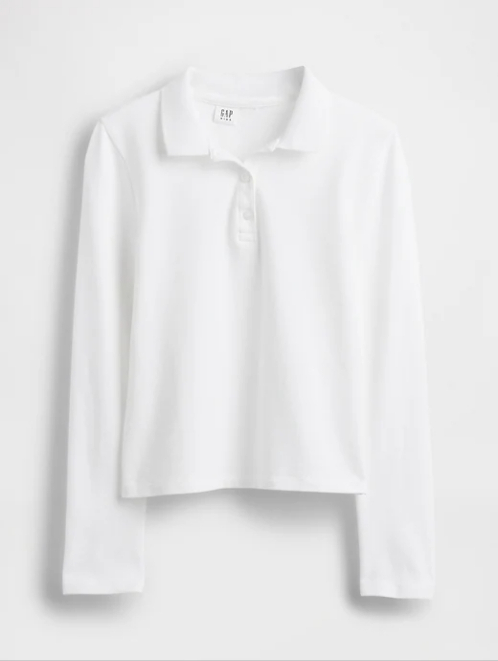 Gap White Long Sleeve Uniform Polo Shirt, Size M